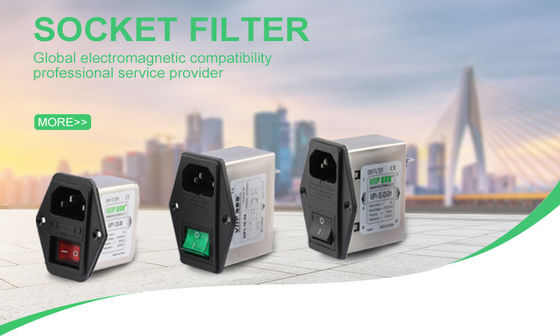 ซื้อ ความต้านทานการปิด ≥ 100MΩ EMC EMI Filter Inlet Socket Filter สําหรับความดันระดับ 250VAC -40C- 85C online manufacture