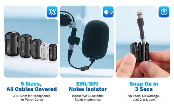 kaufen Snap-On Ferritring mit einem Frequenzbereich von 1 MHz bis 1 GHz und einer Impedanz von 155 Ohm zur Lärmunterdrückung von Kabeln online manufacture