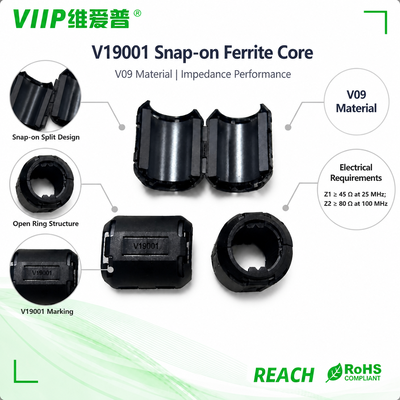 Buy 19mm ID V19001 Ferrite Core Toroidal Ring High-Frequency EMC EMI RFI Filter RoHS REACH Certified Power Supply Electronic Device online manufacture