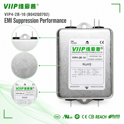 membeli Single-Phase Two-Stage EMC Filter VIP4-2B-10(B042Q0702) 10A RMS Chassis Mount untuk Lini Listrik Peralatan Medis EMI Suppression online manufacture