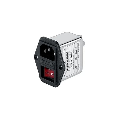 10A Rated Current 1500VDC Line To Ground IEC EMI Filter with Metal Case