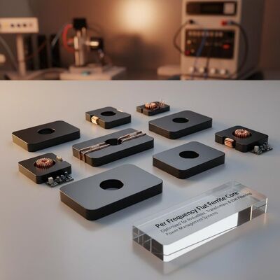 Specified Per Frequency Flat Ferrite Core Optimized for Inductors Transformers and EMI Filtering in Power Management Systems