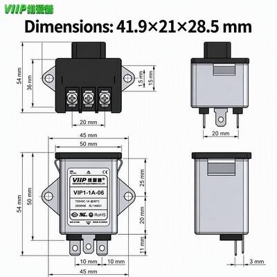 VIP1‑1A‑06 (B011X1222) EMI Power Line Interference Suppressor 41.9×21×28.5mm for IT Telecom Medical Instruments Test‑Measurement Household Plug‑in Electronic Devices