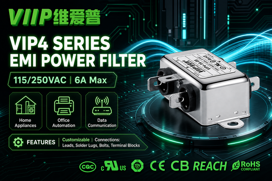 VIP4-1A-06(10243) Integrated IEC Inlet Electromagnetic Interference Suppressor Single Line Power Harmonic Filter