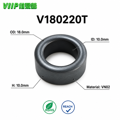 V180220T Black Ferrite Magnetic Toroidal Core EMC Filter Core For Power Cable Noise Reduction