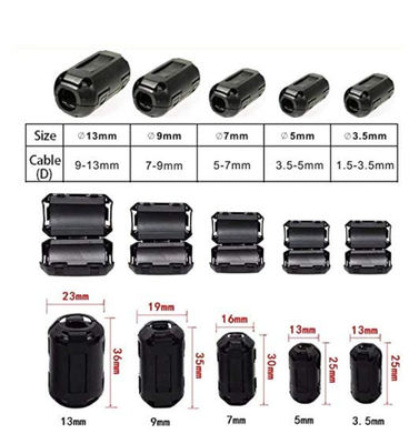 RoHS Compliant Snap On Ferrite Choke with Cylindrical Type and ±20% Tolerance for EMI Noise Reduction